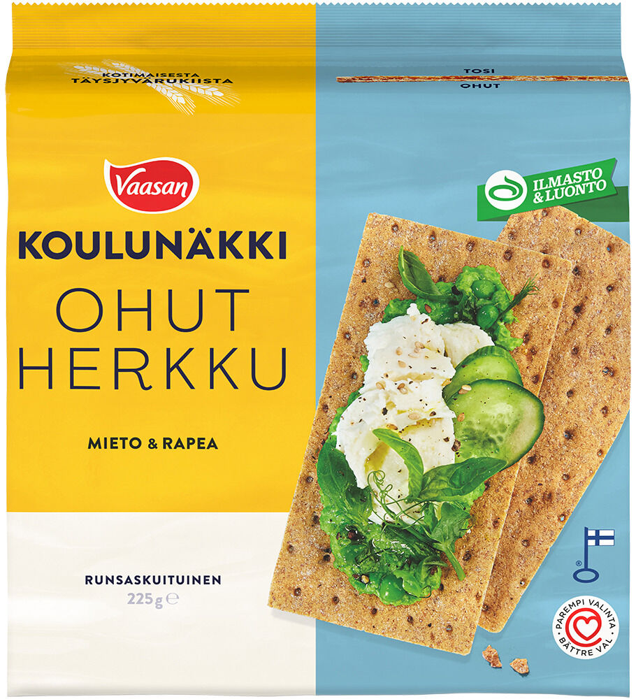 Uusi versio_Vaasan Koulunäkki Ohut Herkku 225g 2025 -Packshot_Original JPG
