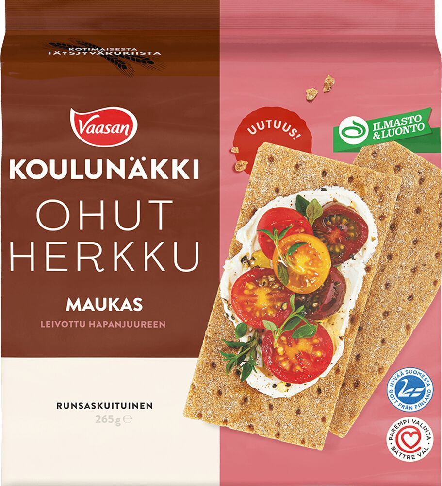 Uusi versio_Vaasan Koulunäkki Ohut Herkku Maukas 265g - Packshot_Original PNG